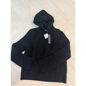 Aether Apparel Cashmere Hooded Ribbed Sweater Onyx Size XS NWT